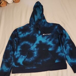 Champion Blue Tie-Dye Pullover Sweater
